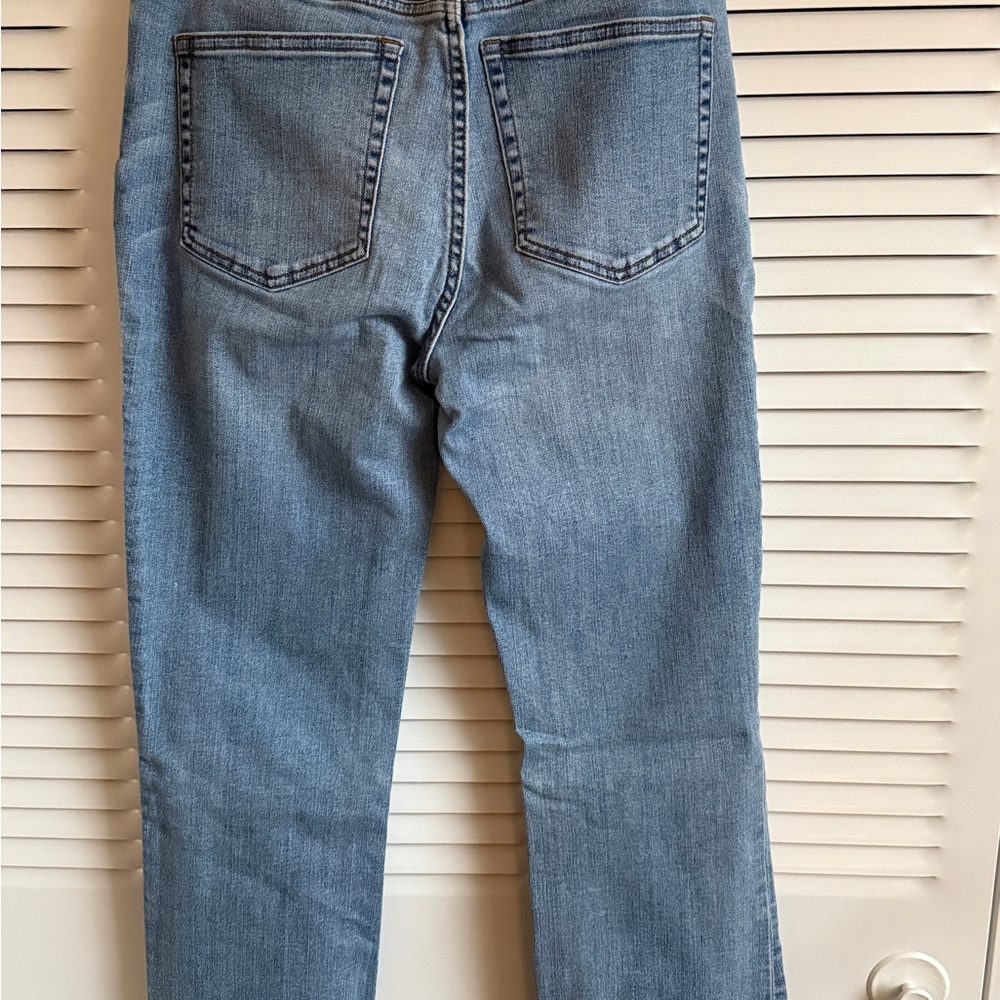 J.Crew Billie Demi Boot Crop Jeans, Exposed Button Fly, Raw Hem (Size 28) - Picture 5 of 5
